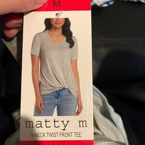 Matty m. Ladies short sleeve knot top